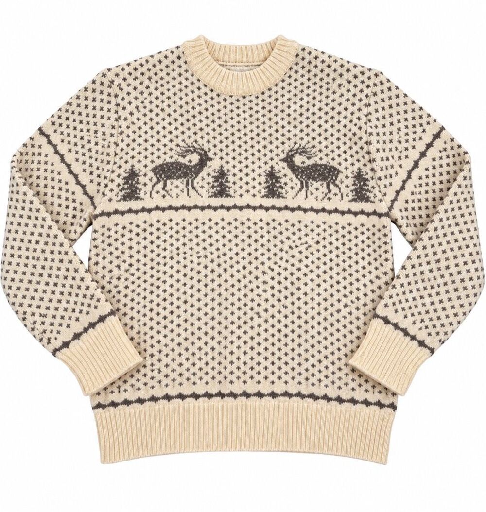 Green Mountain Threadworks Vintage Wool Fair Isle Deer Sweater Size XL